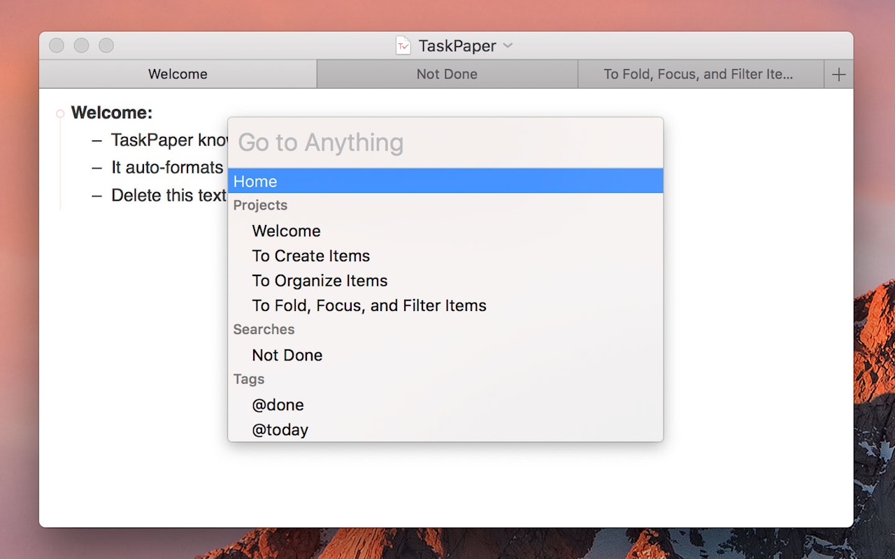 TaskPaper en Setapp | Listas de tareas en tu Mac